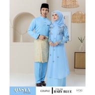 SET NIKAH DRESS QASYA 7 ITEM IN BABY BLUE I NIKAH I TUNANG I SANDING I DINNER BY MOFF COLLECTION