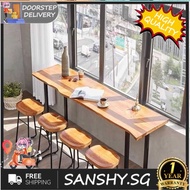 SANSHY Bar Table And Chair Set Solid Wood Table Chair Combination Home Wall Mounted Long Table Tall 