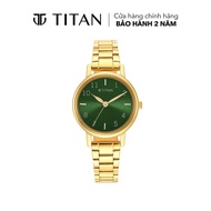 Đồng hồ nữ TITAN Ladies Karishma dây thép không gỉ mặt 27.6MM màu xanh lá 2678YM01