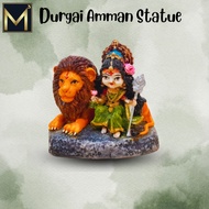 Durgai Amman Resin Statue – Goddess with Lion Figurine