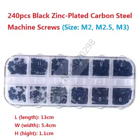 240pcs Laptop Notebook Computer Zinc-Plated Carbon Steel Screw Kit For Toshiba HP Dell Lenovo ThinkP