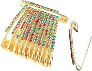 White Diamond Designer Safety Pin or Saree Pin, Size No. 4 (Mix)