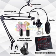 Ready Stock Paket Lengkap Full Set Microphone Condenser BM8000 dan