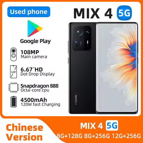 Xiaomi MIX 4 5g SmartPhone Snapdragon 888 plus 6.67" OLED 120hz Screen 108MP Camera 4500mAh 120W Cha
