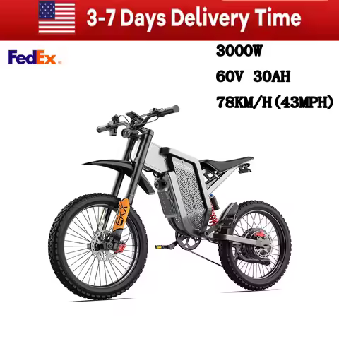 Electric bike X21MAX, 78KM/H (49MPH), 60V30Ah lithium battery 3000W, off-road 70/100-19 tires, dual 