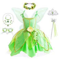 Flowers Fairy Costume Princess Dress Up Set for Girls Tinker Bell Toddler Clothes Halloween Cosplay 