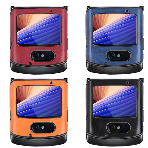 For Motorola Razr 5G Case Motorola Razr 2 5G 2020 Case Suture Soft Edge PU Leather Hard Phone Cover