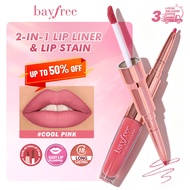 bayfree 2-In-1 Lip Liner & Lip Stain Long  Lasting Waterproof High Pigment Matte Lip Makeup