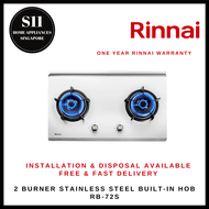 RINNAI RB72S 2 BURNER STAINLESS STEEL BUILT-IN GAS HOB - READY STOCKS &amp; DELIVER IN 3 DAYS