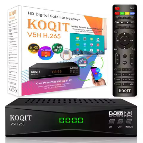 KOQIT V5H DVB2IP TV Sticks H.265 HEVC DVB-S2 Decoder free Satellite Tv Receiver Satellite C/KU Band 