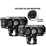 2PCS Motorcycle Mini Driving Light V6 4wires White and Yellow LED 12V Hi/Lo White+Yellow Spotlight
