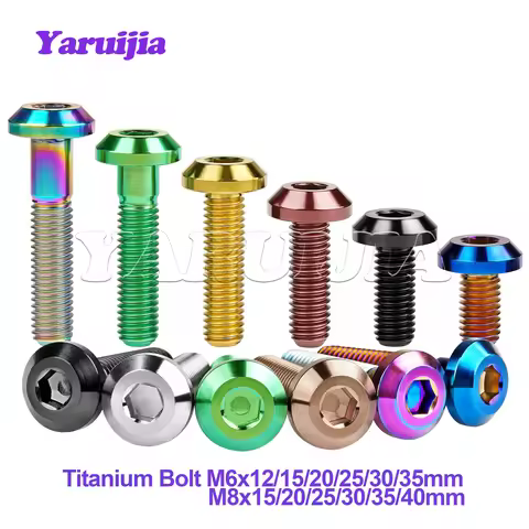 Yaruijia Titanium Bolt M6/M8x12/15/20/25/30/35/40mm Allen Key Head Screw for Bicycle Motorcycle Brak