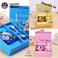 Set Peralatan Makan Bayi Kanak-kanak Baby Kid Tableware Dinnerware Dining Bowl Spoon Fork Cartoon Fa