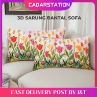 CS_ 1PCS Sarung Bantal Bunga Pillow Case, Hiasan untuk Sofa Rumah,Sarung Bantal Linen, 30x50cm, Hias