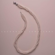 日本akoya珍珠项链baby珠锁骨链多层三圈缠绕麻花链正圆无暇气质Japanese akoya pearl necklace baby20241017