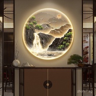 New Chinese Style Entrance Door Porch Decorative Painting Flowing Water Brings Wealth Round Landscap