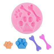 Cute Dog Paw Bone Shape Silicone Cake Mold 3D Chocolate Fondant Mold Cake Decor Tool Kitchen DIY Bak