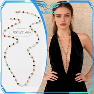 Y2K Style Necklace Long Necklace Y-Shaped Crystal Necklace Metal Chain Tassel Collarbone Fashion Jew