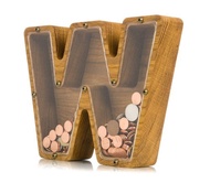 給孩子的生日禮物 定制存錢罐 LETTER 托兒所裝飾 硬幣存錢罐