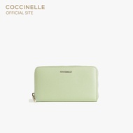 COCCINELLE กระเป๋าสตางค์ผู้หญิง รุ่น METALLIC สี CELADON GREEN