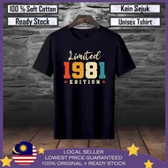 Premium Cotton Limited 1981 Baju Men T shirt 100% Cotton Tshirt
