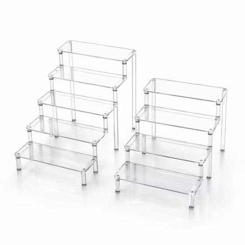 Clear Acrylic Display Stand For Anime Figures Cupcake Shelf Organizer Desserts Holder Jewels Display