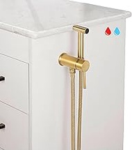 KWOCI Bathroom Concealed Hot and Cold Bidet Spray Set， Hand Held Sprayer for Muslim Shower，Brushed Gold Stainless Steel Bidet Handheld Sprayer for Toilet，80a10792-09-PB