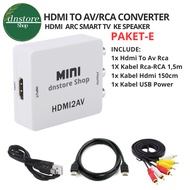 HDMI TO AV/RCA + CABLE HDMI 1.5M + CABLE RCA 3 RCA - 3 RCA 1.5M / smart tv hdmi ARC TO speaker