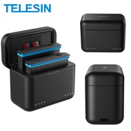 TELESIN For Insta360 X3 X4 Battery Charger Portable Charging Case TF Card Storage Box Charging Hub T