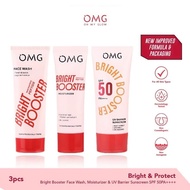 OMG BUNDLING SUPER GLOW KIT PROTECTION | OMG Face Wash + OMG Moisturizer + OMG Sunscreen Package