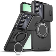For Realme C75 4G A80 5G Case Car Holder Ring Armor Shockproof Case For OPPO Realme 14 Pro 14X Camer
