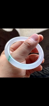 冰種翡翠天然翡翠玉鐲A玉手鐲 玉鈪 • 冰種飄花翡翠圓鐲