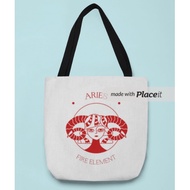 Aries Minimalist Zodiac Star Sign Canvas Tote Bag
