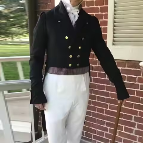 Men's 19th Century British Regency Outfits Jane Austen Mr Darcy Cosplay Wedding Suit Victorian Tailc