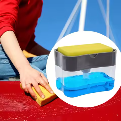 Dish Soap Dispenser for Kitchen,Liquid Soap Dispenser Kitchen Soap Dispenser with Sponge Holder,Spon