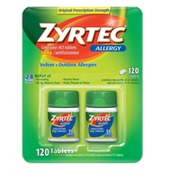 Zyrtec 24 Hour Non-Drowsy, Allergy Relief Antihistamine Cetirizine Hcl 10 Mg, 120 Tablets