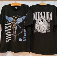 NIRVANA IN UTERO ป้าย GIANT made in USA เสื้อวงเสื้อทัวร์ Vintage เสื้อยืดผ้าฝ้าย