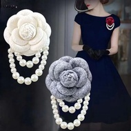 Classic Trend Temperament Elegant Camellia Flower Brooch Women Girls Noble Retro Versatile Imitation