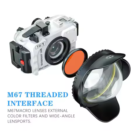 Seafrogs White TG7 Housing 60M/195ft Waterproof Underwater Camera Case for Olympus TG7 Diving Housin
