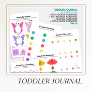 Toddler Journal A5 | Dot sticker activity | Tracing activity | Cut and paste activity