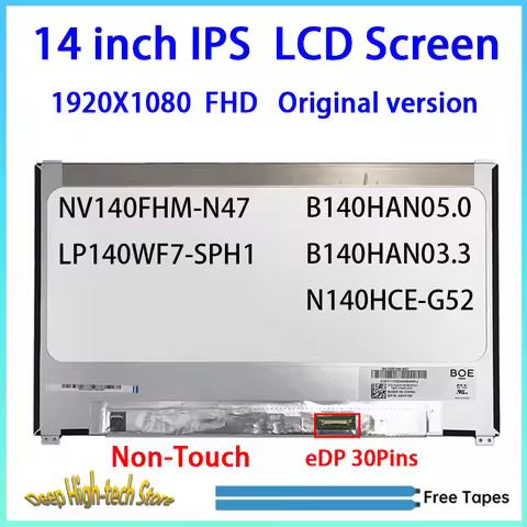 14 Inch Laptop LCD Screen For Latitude 7480 7490 NV140FHM N47 N140HCE-G52 B140HAN03.3 Display Matrix
