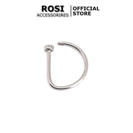 2 D-shaped body piercings, unique fashion lip and nose piercings (2 pieces)