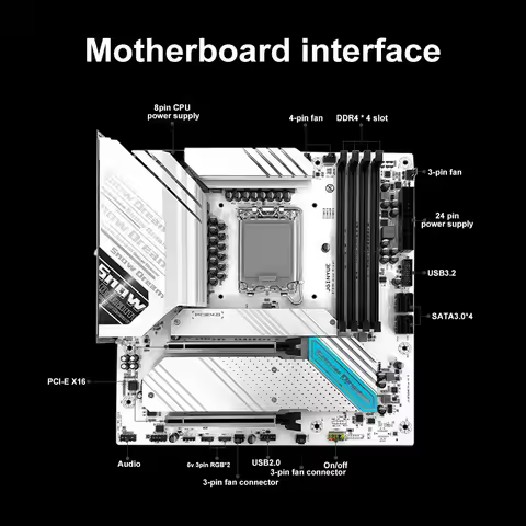 Jginyue B760m Motherboard Lga 1700 Support Core I3/i5/i7/i9 12th 13th Processor Dual Channel Ddr4 B7