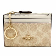 [全新] COACH C LOGO悠遊卡夾鑰匙零錢包(杏仁奶茶)