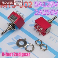 FOF 9Pin Red Mini Toggle Switch 2/3 Position ON-ON DPDT 5A/125V-2A/250V AC Push Button Switch FOO