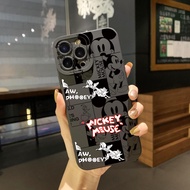 เคสโทรศัพท์สำหรับ OPPO A16 A15 A35 A16E A16K A53 A54 5G A74 A94 4G A7 A12 A5S A95 A96 A76 Good Friend Mickey Donald Duck Black Square Edge Full Len ป้องกัน