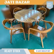 Meja Makan kayu Jati 4 Kerusi /Meja Makan Kayu Jati solid wood Dining Table/