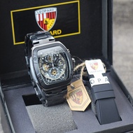 Jam tangan Pria Leopard 8802MC tali rantai free karet tanggal chrono aktif original