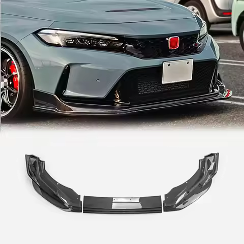 For Honda Civic Type-R FL5 EPA Design MM Type Front Lip 3 Pcs, Sport Tuning Aero Spoiler, Aggressive