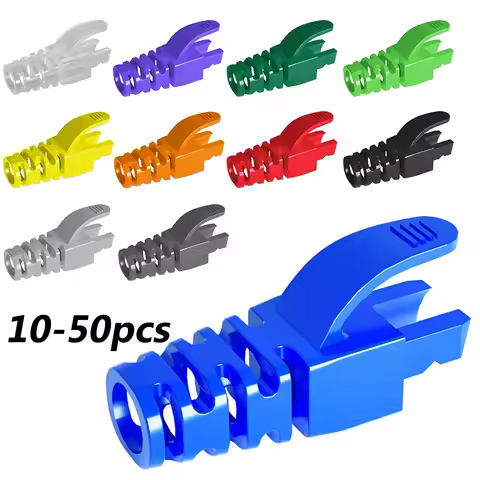 10-50 Pcs Multicolour RJ45 Caps Cat 5 CAT6 Protective Sleeve RJ-45 CAT6 CAT5e Adapter Cap Ethernet N